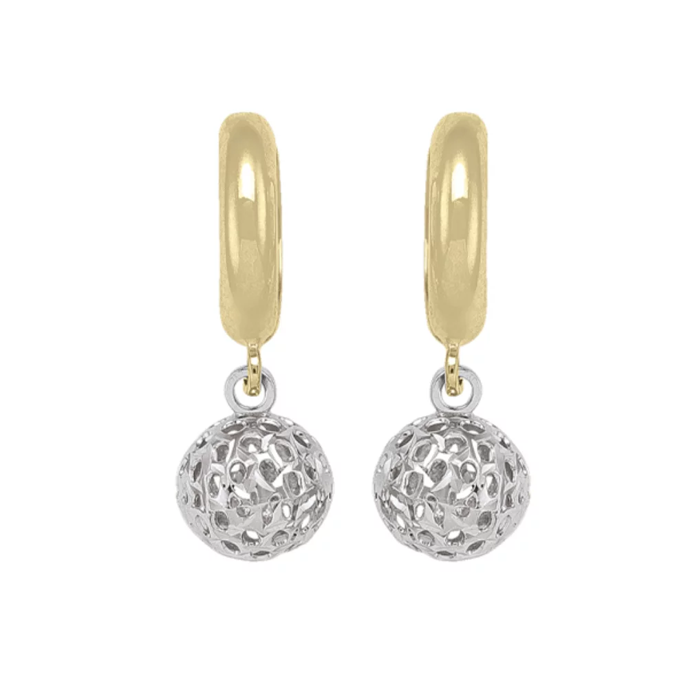 Boucles d'oreilles pendantes en or 10 carats et argent - 2,0 g