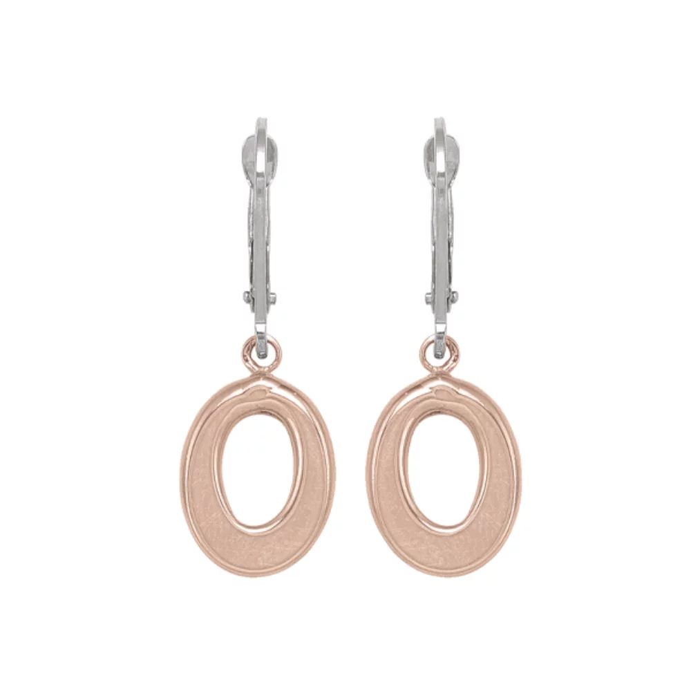 10K Rose Gold and Silver Fashion Drop Earrings - 1.8gm