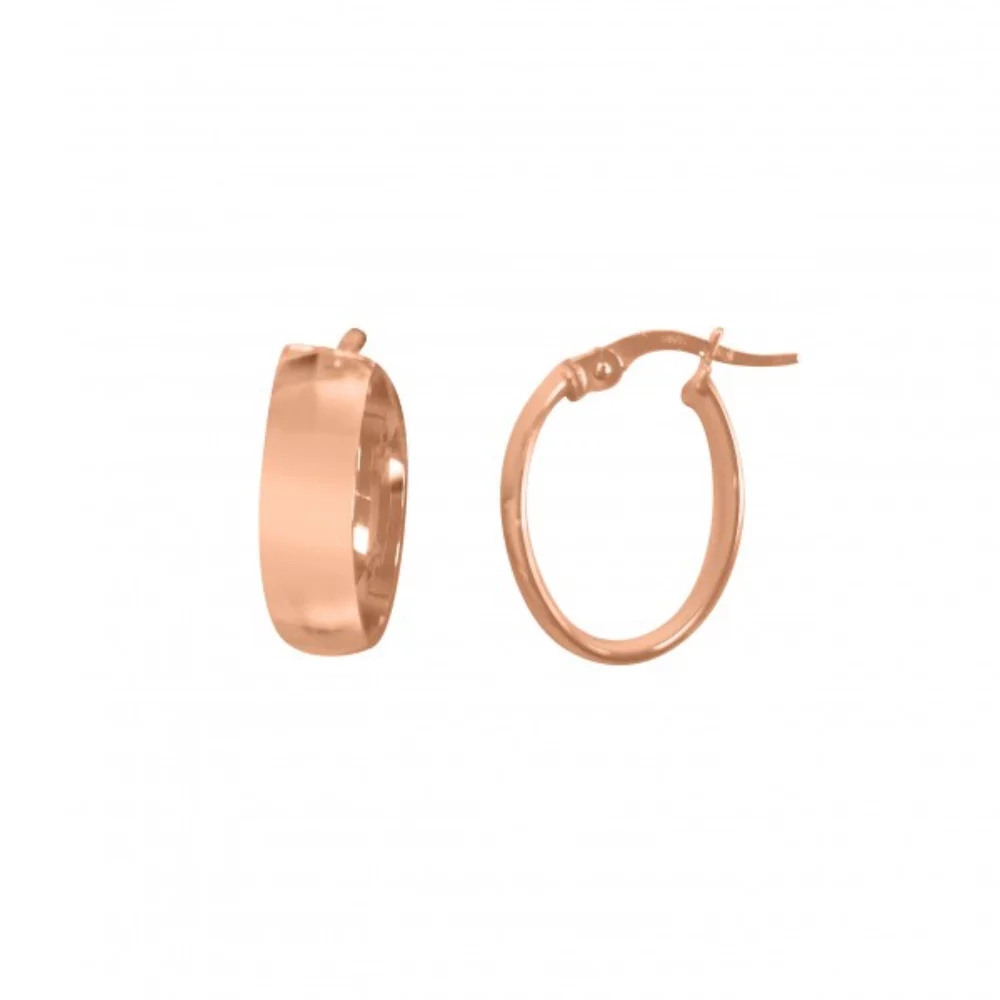 14K Pink Gold Domed Hoop Earrings - 1.9 gm