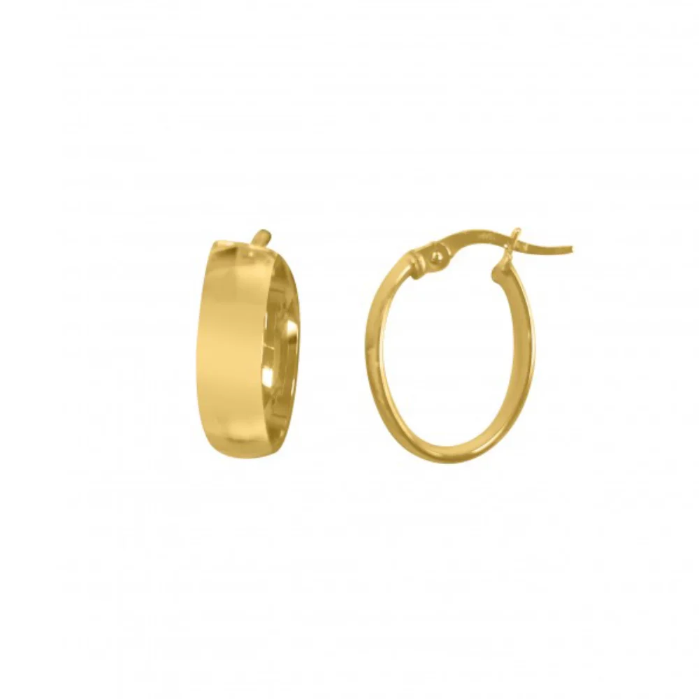 14K Gold Domed Hoop Earrings - 1.6 gm