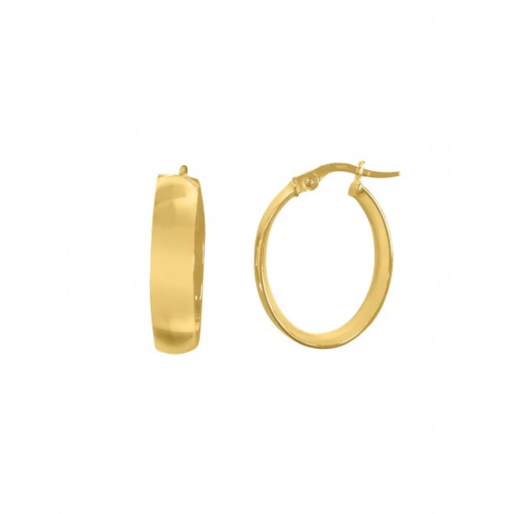 14K Gold Domed Hoop Earrings - 1.9 gm