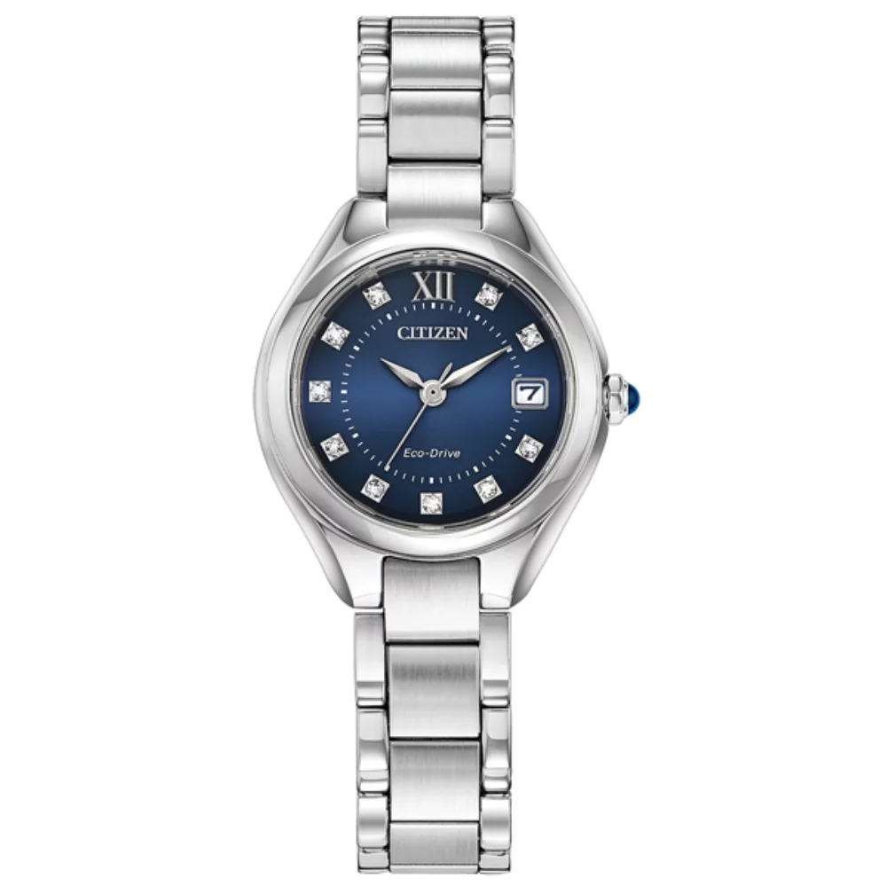 Citizen Watch Silhouette Crystal Ladies -Silver & Blue
