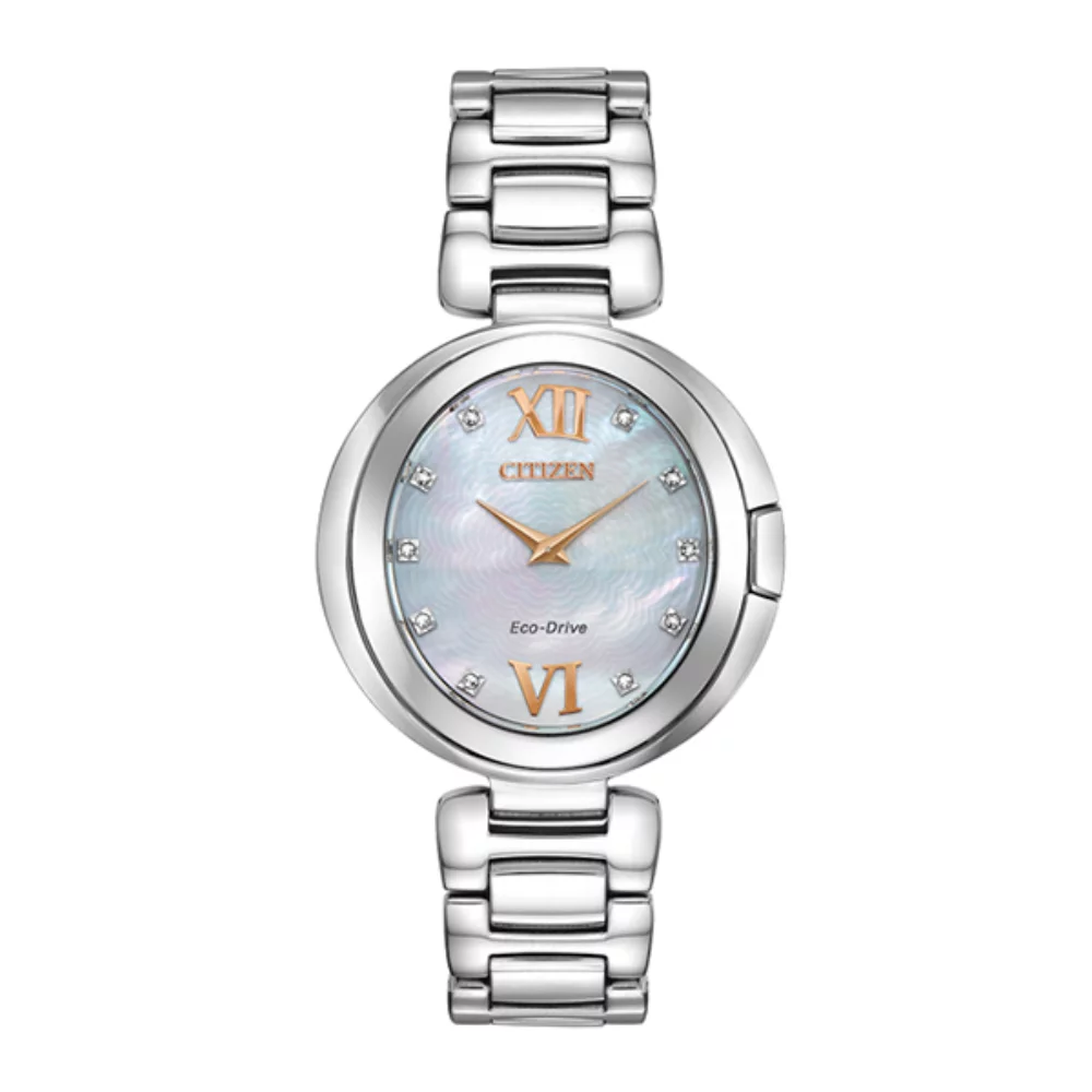 Montre Citizen Capella - 10 diamants - nacre argentée