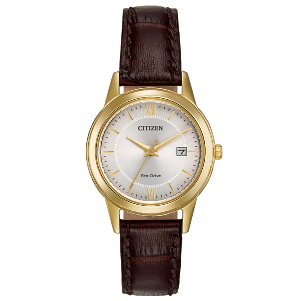 Montre Citizen Corso Classic pour dames - Marron et Or