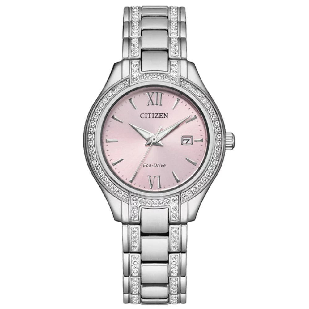 Montre Citizen Silhouette Crystal pour dames - argent et rose