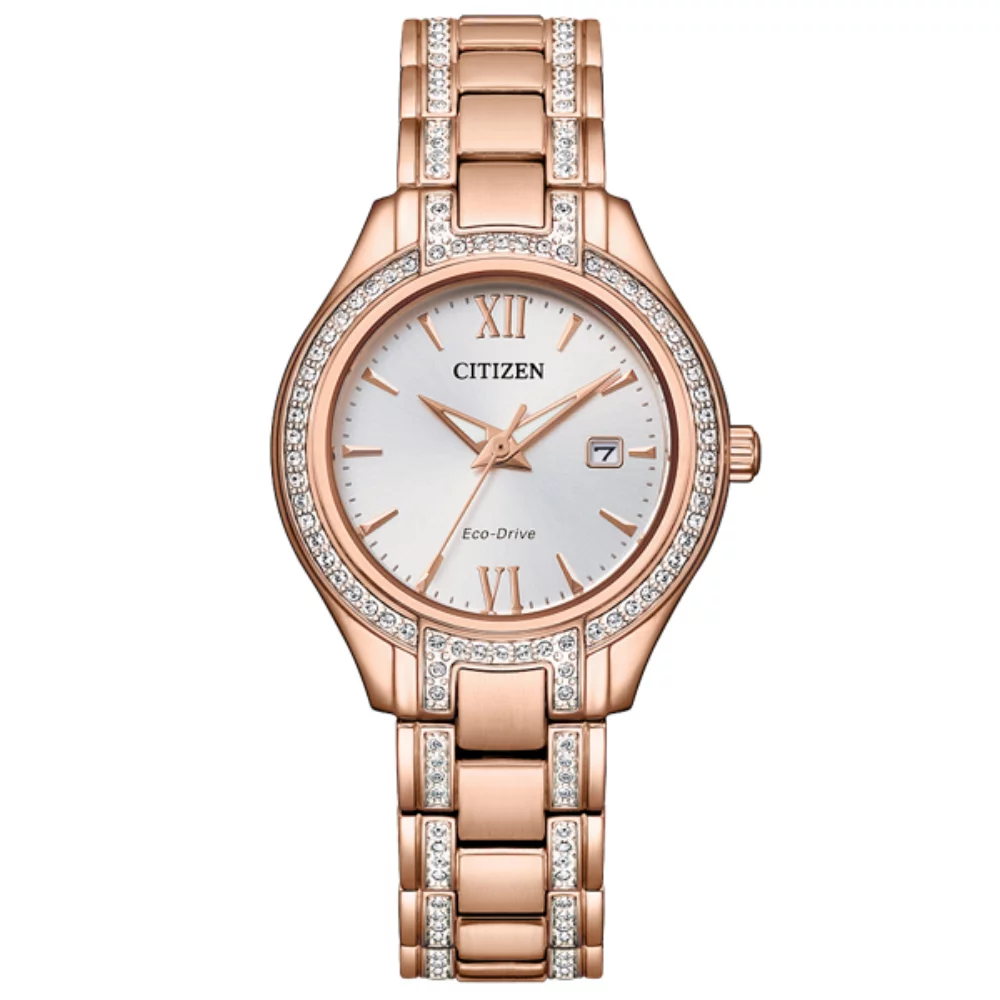 Montre Citizen Silhouette Crystal pour dames - Or rose