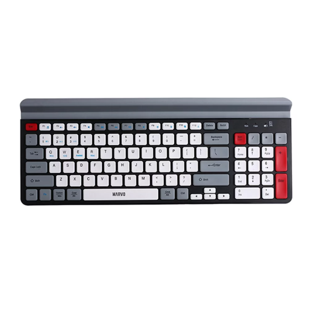 Clavier sans fil double mode Marvo KMWK004 avec support pour téléphone portable