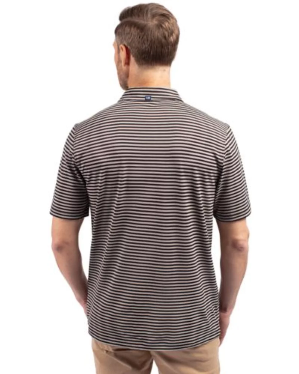 Cutter & Buck Virtue Eco Pique Stripe Recycled Mens Big and Tall Polo