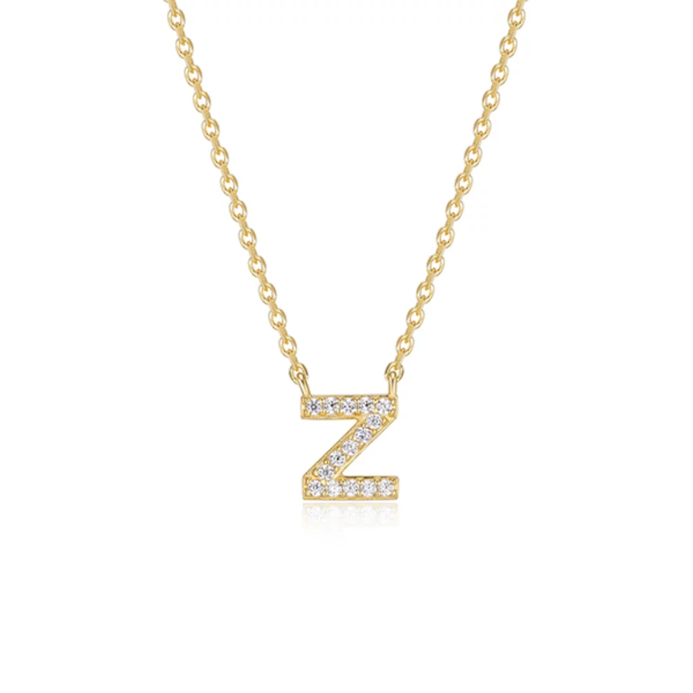 Diamondlite Cubic Zirconia Mini Initial Z Necklace - Gold