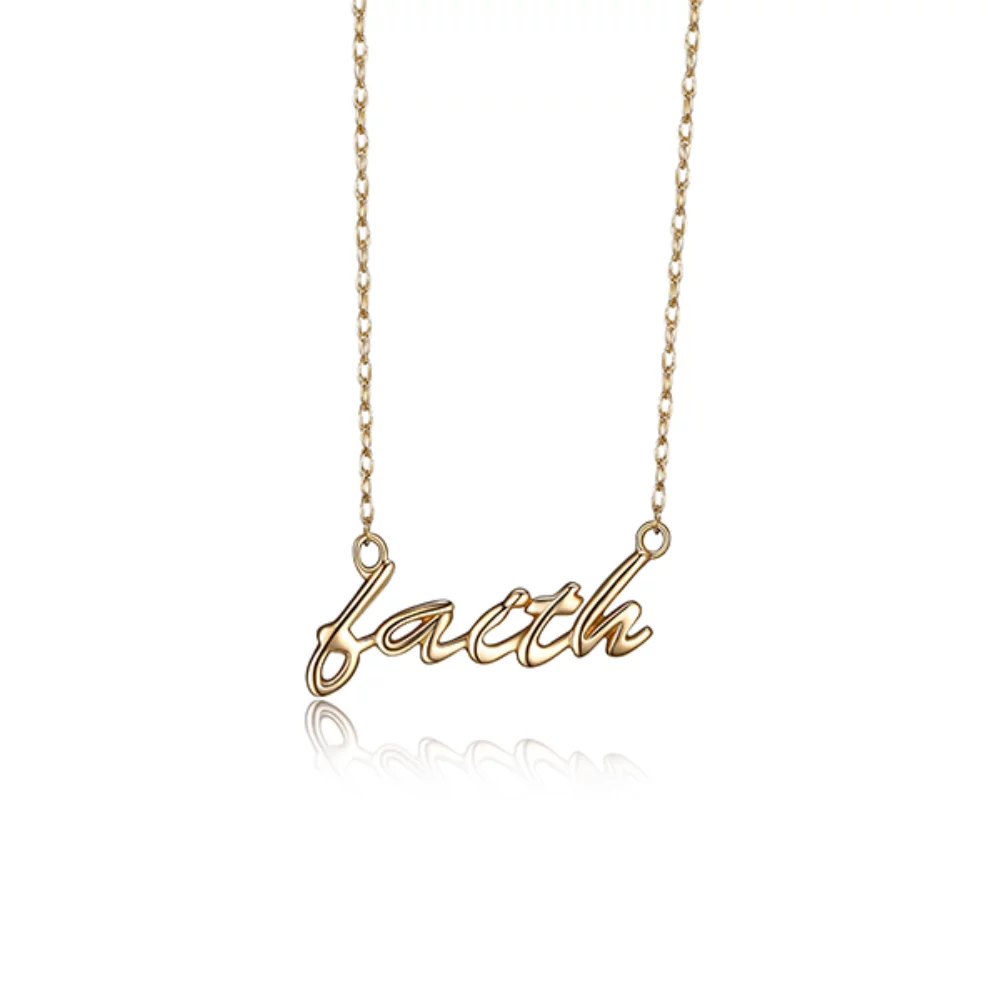 10K Gold "Faith" Necklace - Gold