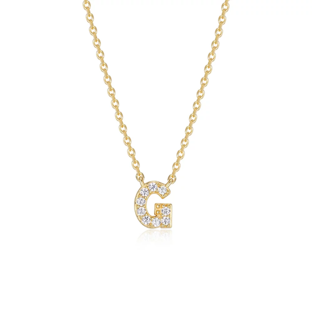 Diamondlite Cubic Zirconia Mini Initial G Necklace - Gold