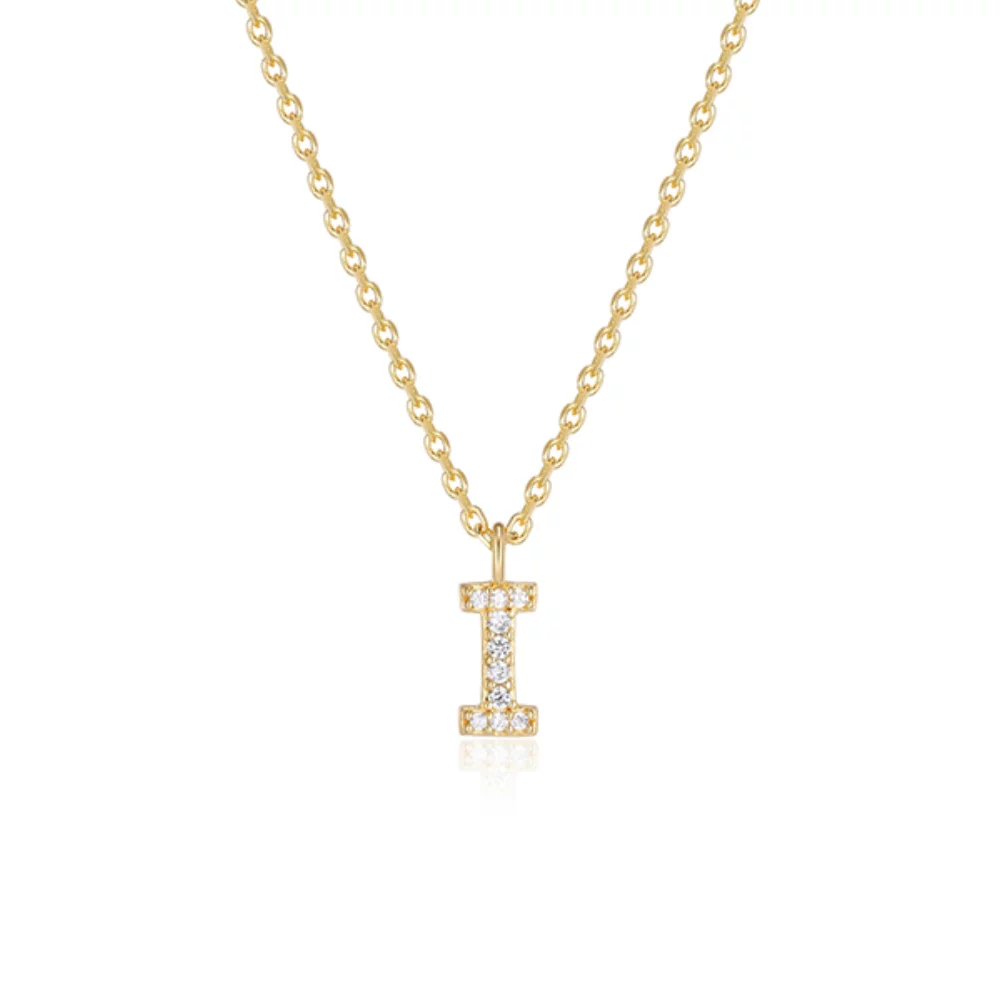 Collier initiale I en zircone cubique Diamondlite - Or