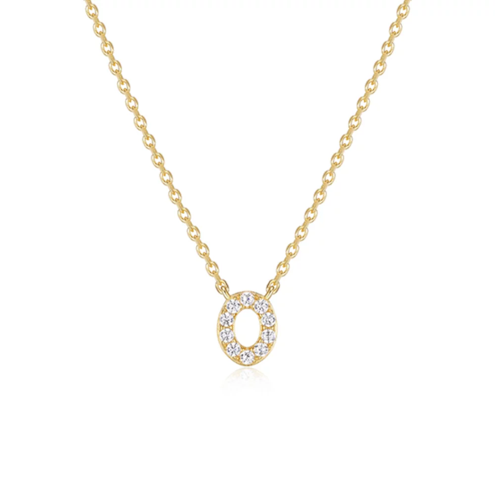 Diamondlite Cubic Zirconia Mini Initial O Necklace - Gold