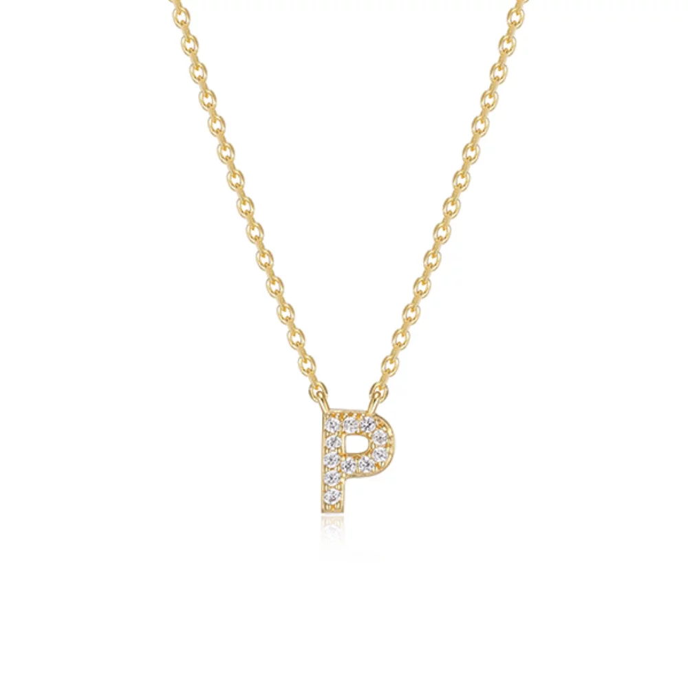 Diamondlite Cubic Zirconia Mini Initial P Necklace - Gold