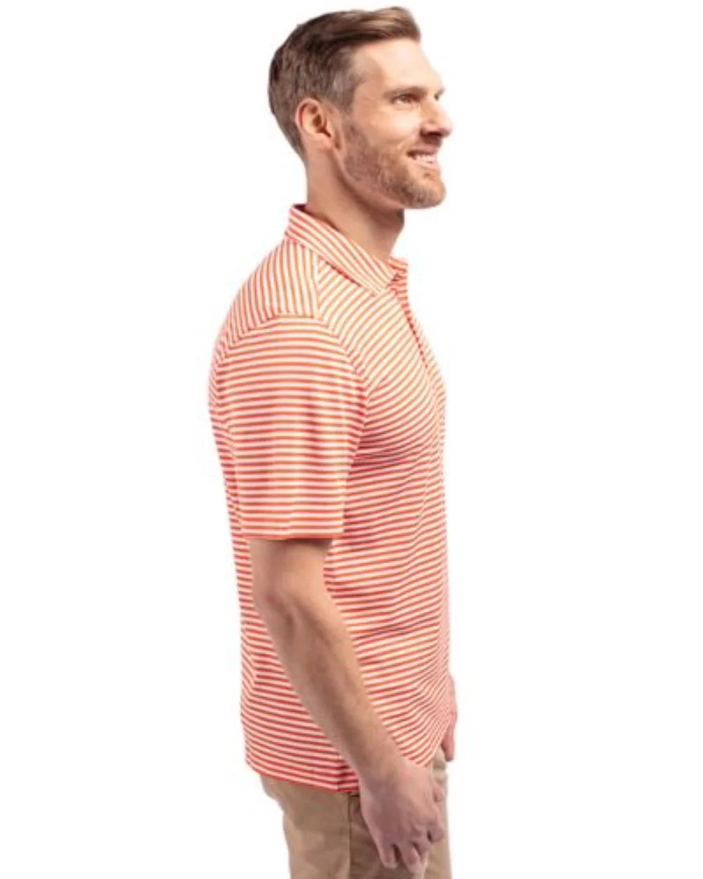 Cutter & Buck Virtue Eco Pique Stripe Recycled Mens Big and Tall Polo
