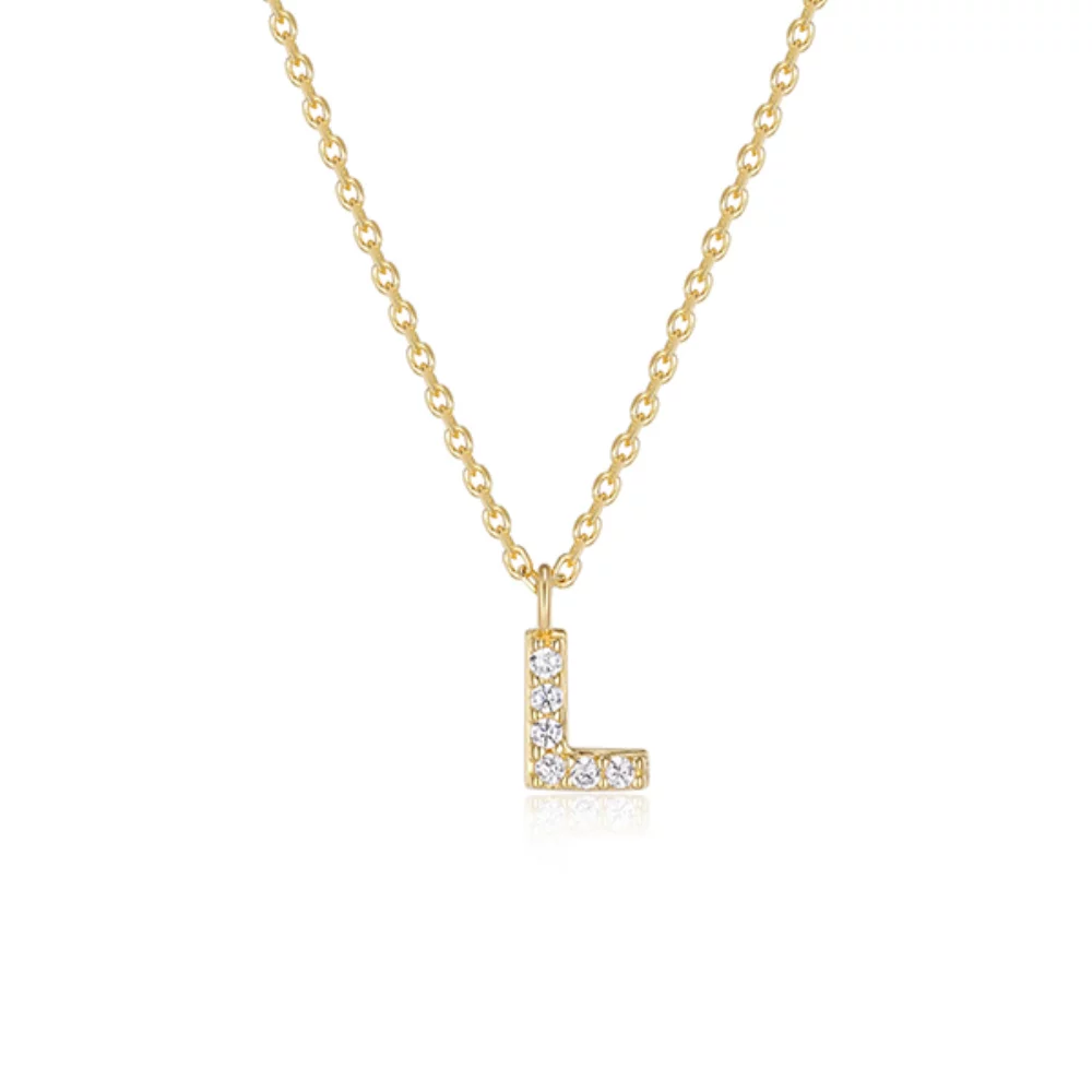 Diamondlite Cubic Zirconia Mini Initial L Necklace - Gold