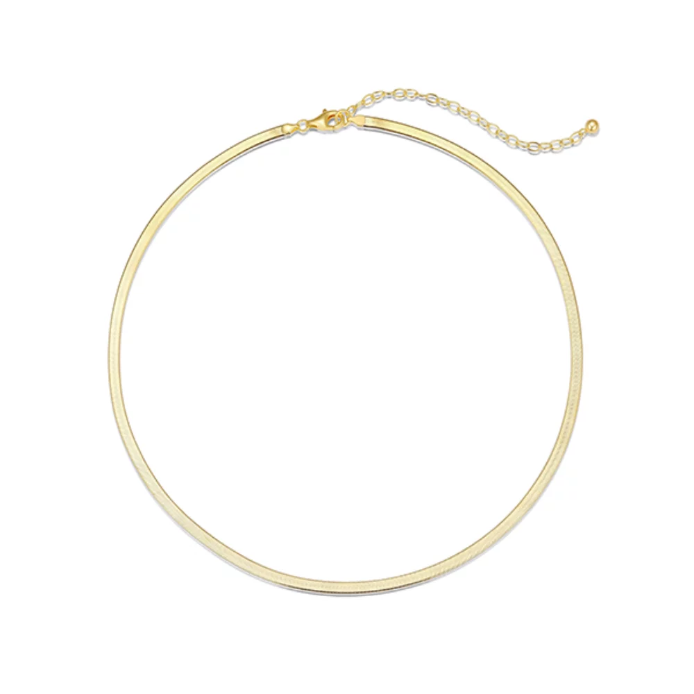 3.5mm Flat Snake Chain Necklace - Gold