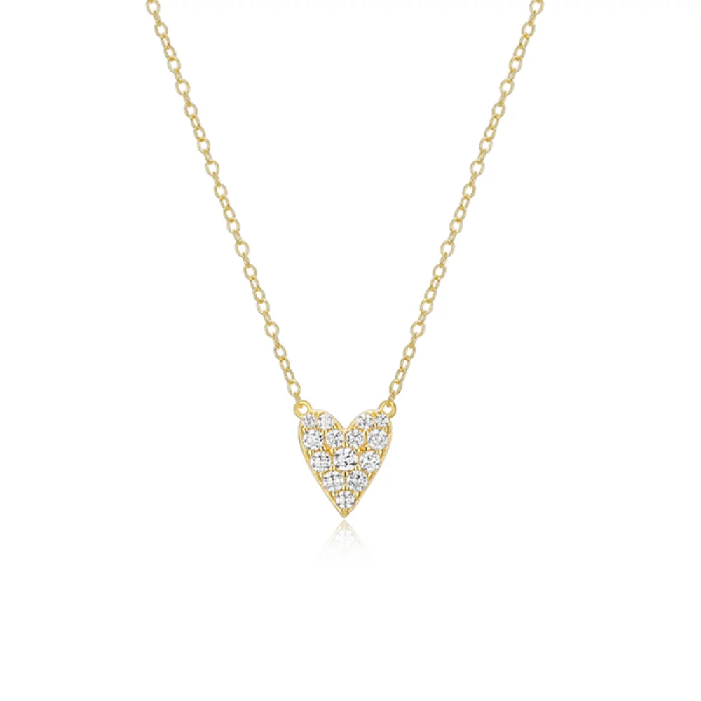 Diamondlite Cubic Zirconia Elongated Heart Necklace - Gold