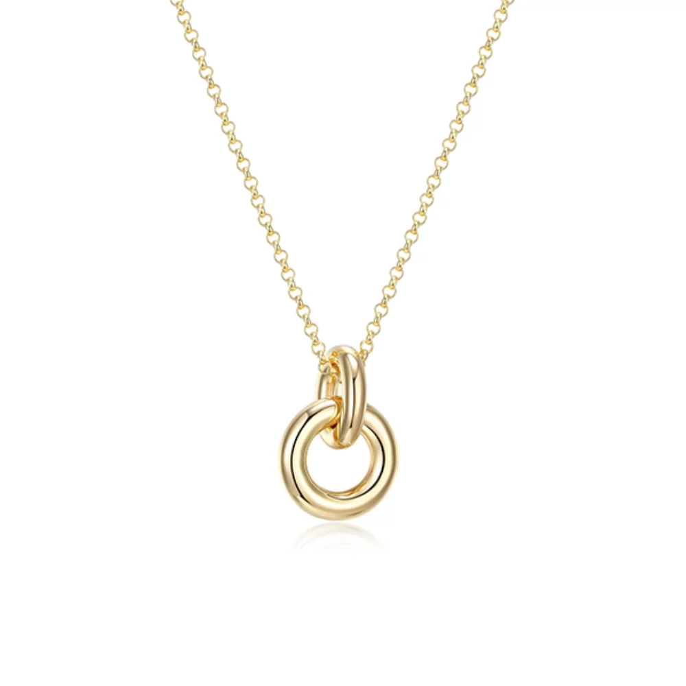 ELLE "Simpatico" Interlocked Circle Link Necklace - Gold