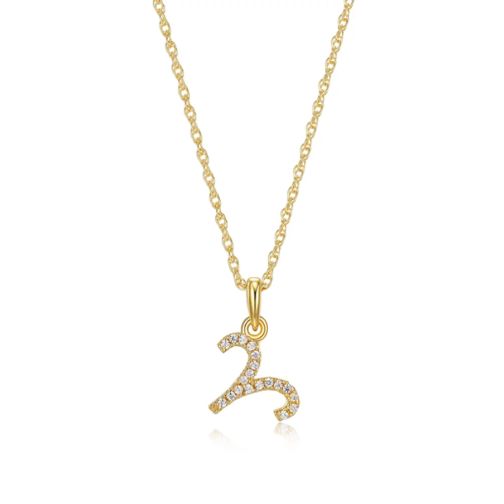Diamondlite Cubic Zirconia Aries Zodiac Rope Necklace - Gold