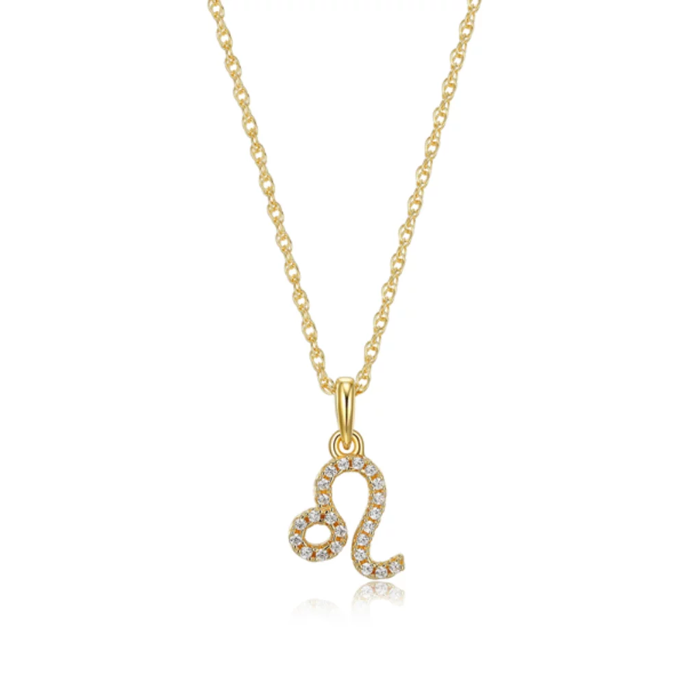 Diamondlite Cubic Zirconia Leo Zodiac Rope Necklace - Gold