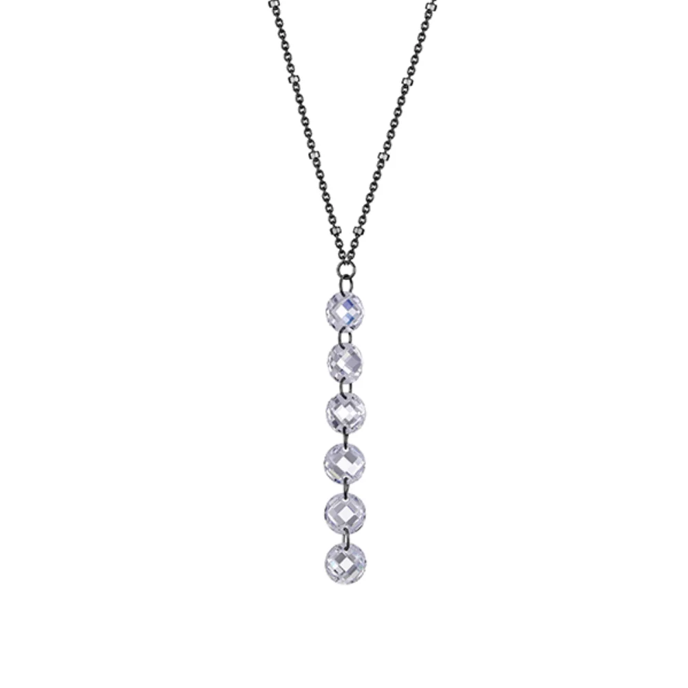 Collier à pendentif en zircone cubique Diamondlite flottante - Noir