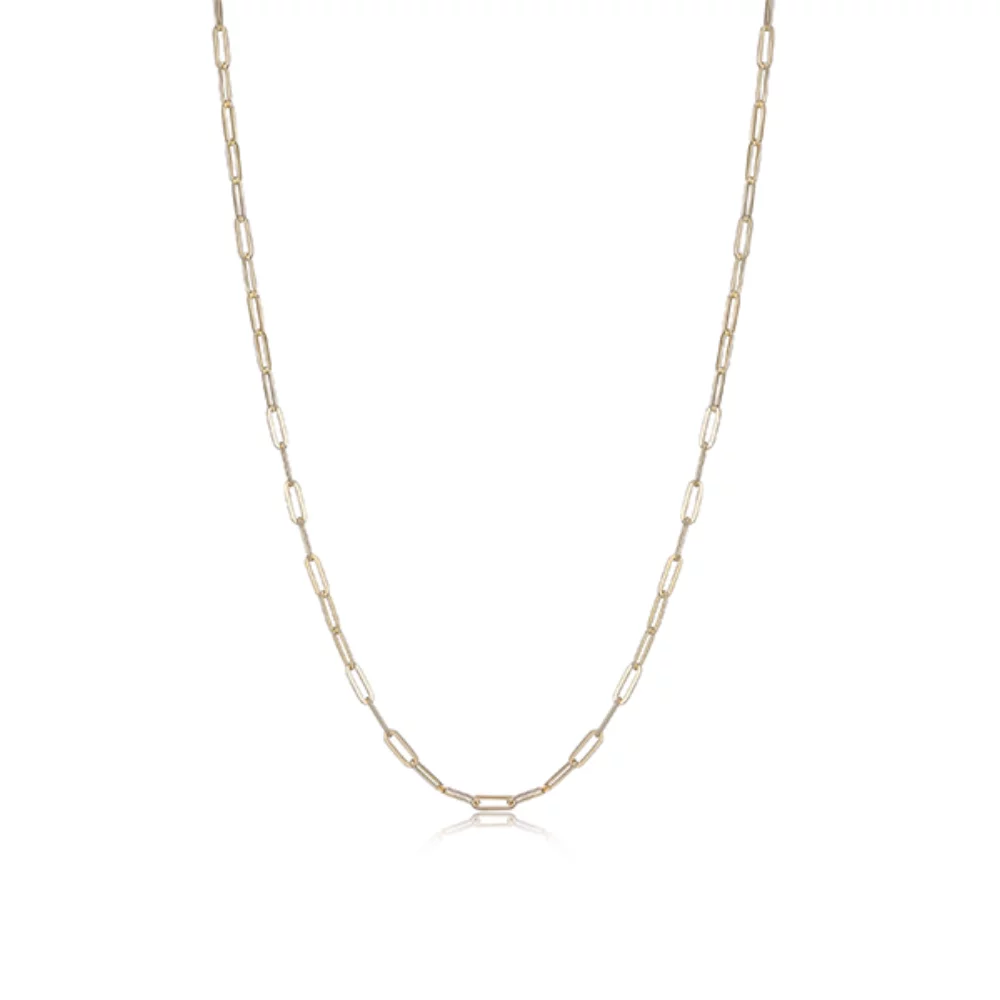 Collier Charles Garnier en argent sterling "PAPERCLIP" maillon de 3,5 mm, 24 pouces - Or