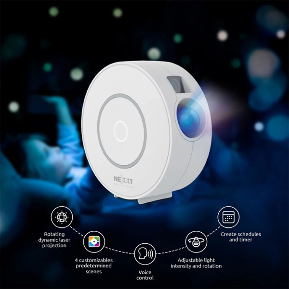 Nexxt Smart Home Wifi Galaxy Star Projector – White
