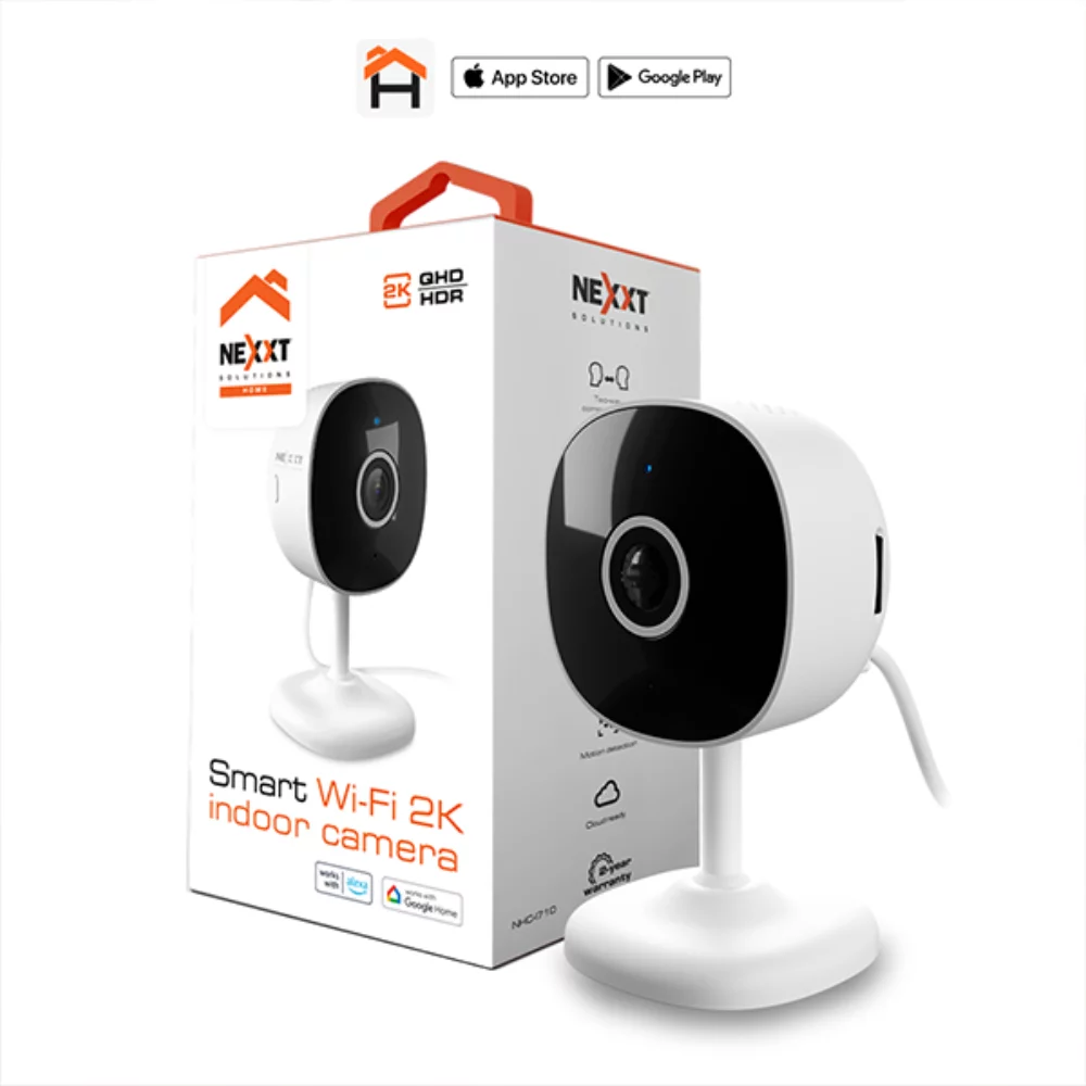 Nexxt Smart Home Indoor Camera 2K 2 Way Communication - White
