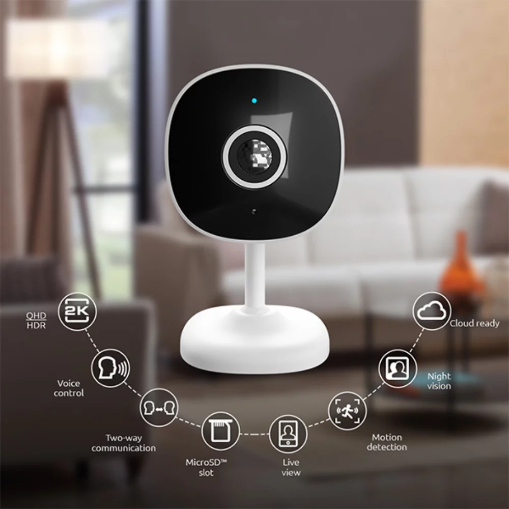 Nexxt Smart Home Indoor Camera 2K 2 Way Communication - White