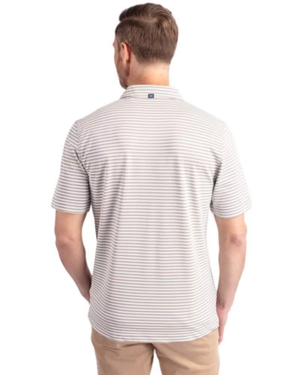 Cutter & Buck Virtue Eco Pique Stripe Recycled Mens Big and Tall Polo