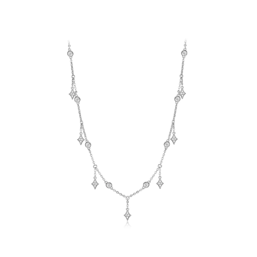 Diamondlite Cubic Zirconia Multi-Chain Starlight Necklace - Silver