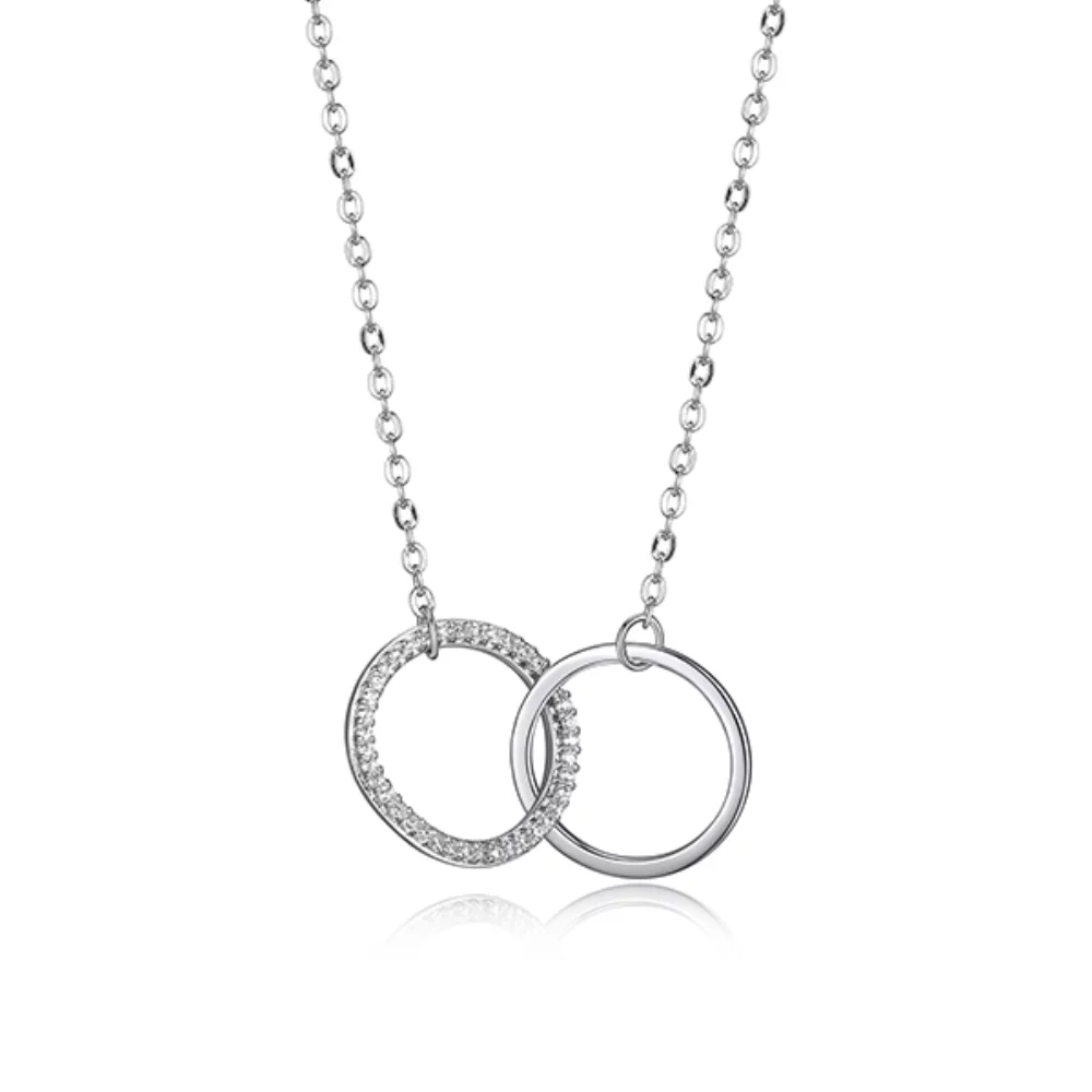 Diamondlite Cubic Zirconia Interlocking Circle Necklace - Silver