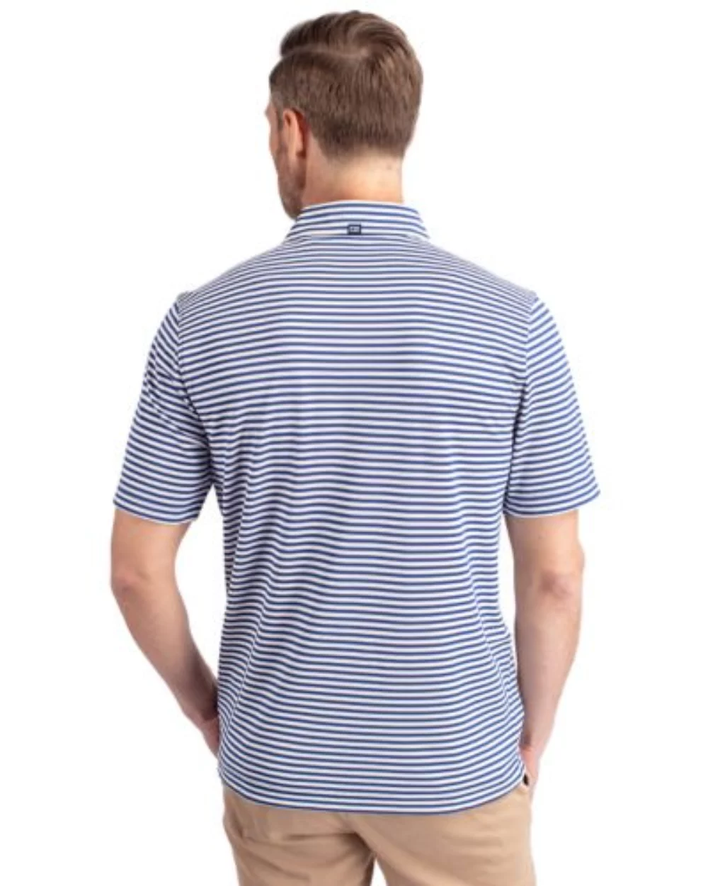 Cutter & Buck Virtue Eco Pique Stripe Recycled Mens Big and Tall Polo