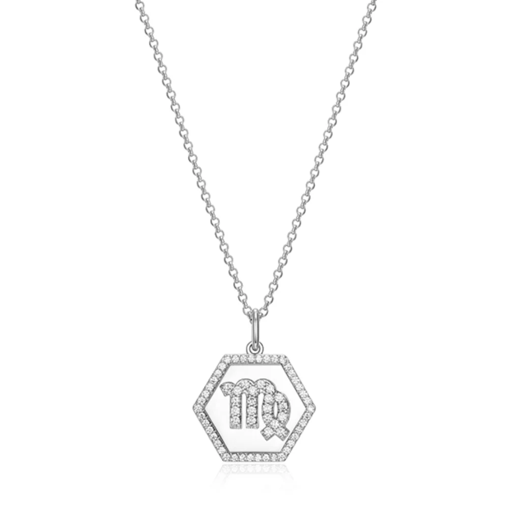 Collier Diamondlite de la collection Zodiac "Vierge" - Argent