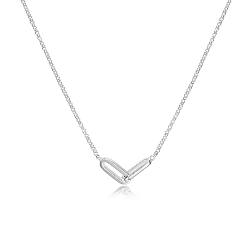 Simplicity Collection Double Link Rolo Necklace - Silver