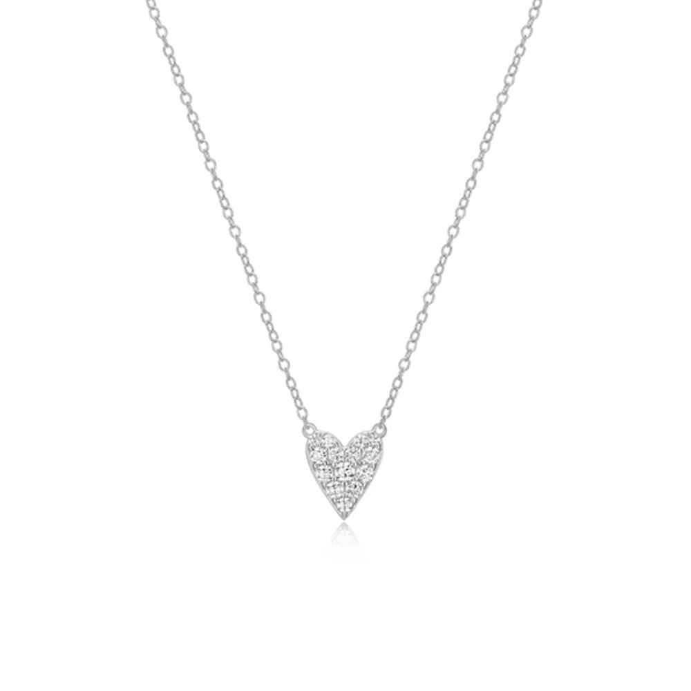 Collier en forme de cœur allongé en zircone cubique Diamondlite - Argent