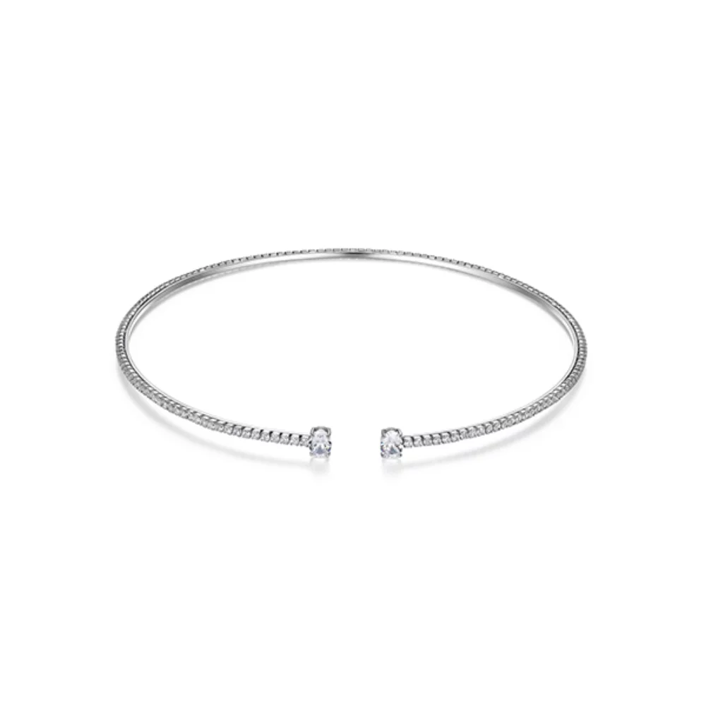 Collier en fil flexible réversible en zircone cubique Diamondlite - Argent