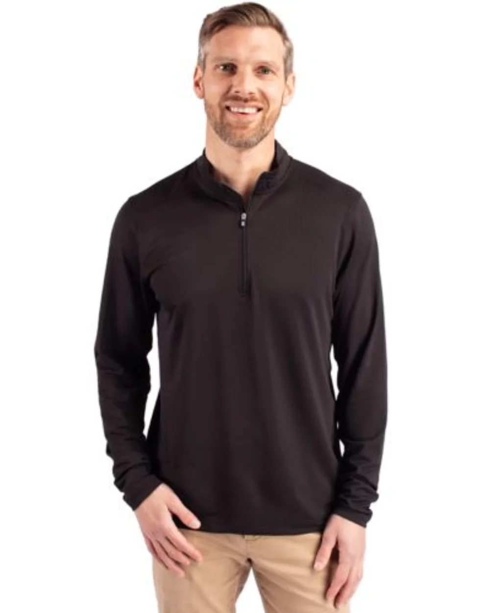 Pull à quart de zip Cutter & Buck Virtue Eco Pique recyclé pour homme grand et grand