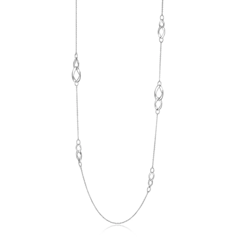 Collier long "Ovation" à maillons multiples en argent poli brillant