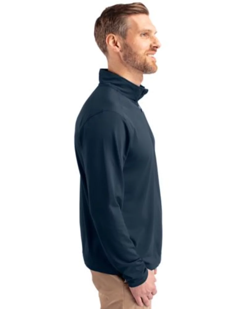 Cutter & Buck Virtue Eco Pique Recycled Quarter Zip Mens Big & Tall Pullover