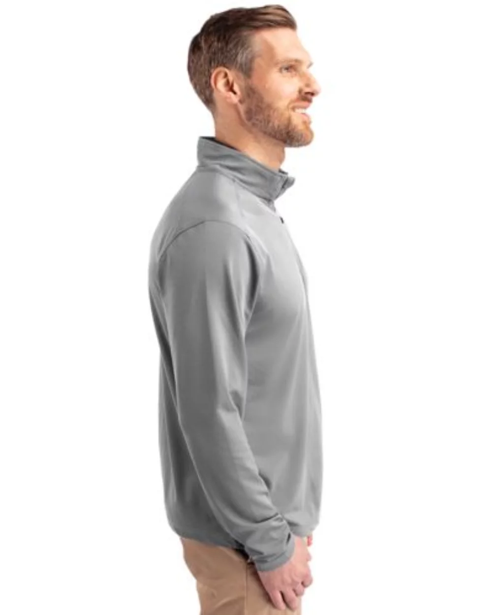 Cutter & Buck Virtue Eco Pique Recycled Quarter Zip Mens Big & Tall Pullover