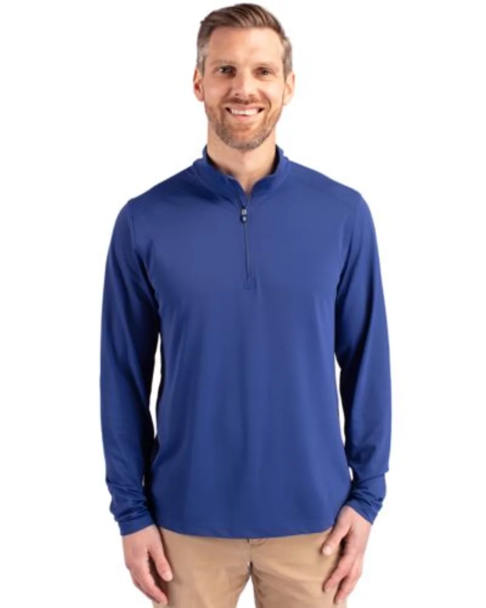 Cutter & Buck Virtue Eco Pique Recycled Quarter Zip Mens Big & Tall Pullover