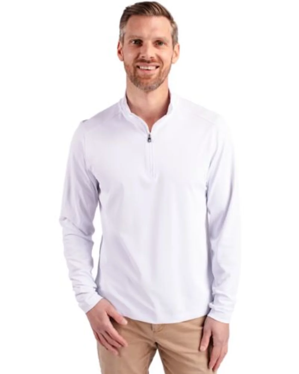 Pull à quart de zip Cutter & Buck Virtue Eco Pique recyclé pour homme grand et grand