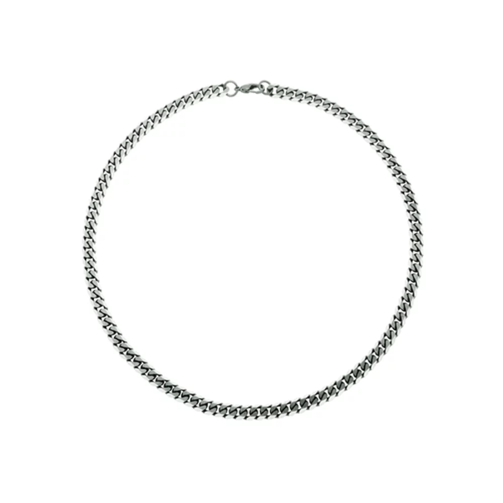 Chaîne câble plate en acier satiné STEELX de 8 mm - Argent