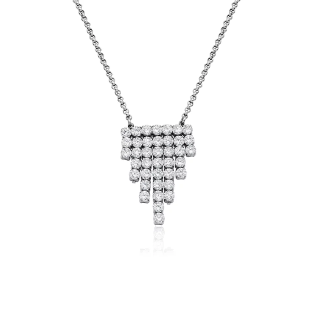 CJ Steelx 3mm CZ Cascading Necklace - Silver