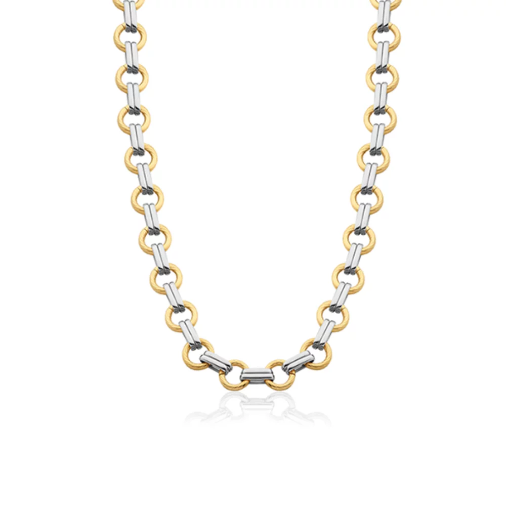 CJ Steelx Two-Tone Heavy Link Chain Necklace