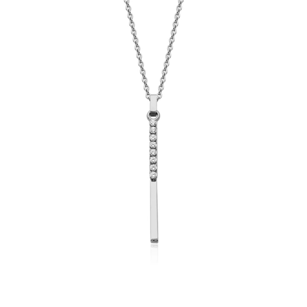 CJ Steelx Long Bar Necklace with Crystals