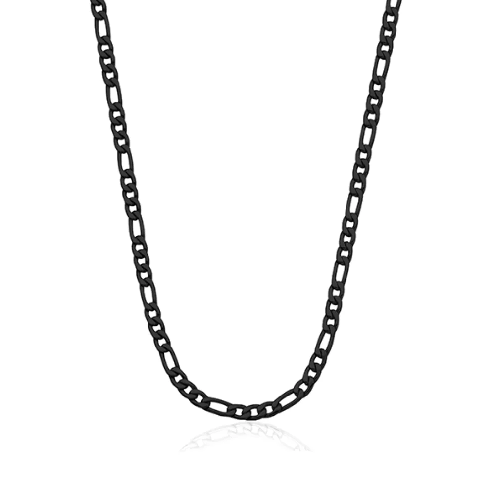 STEELX 4.5mm Figaro Chain Necklace - Black