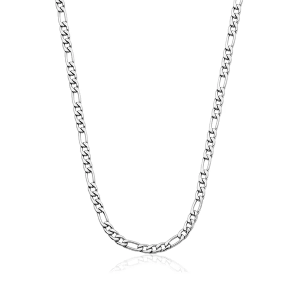 Collier chaîne Figaro STEELX 4,5 mm - Argent - 18"